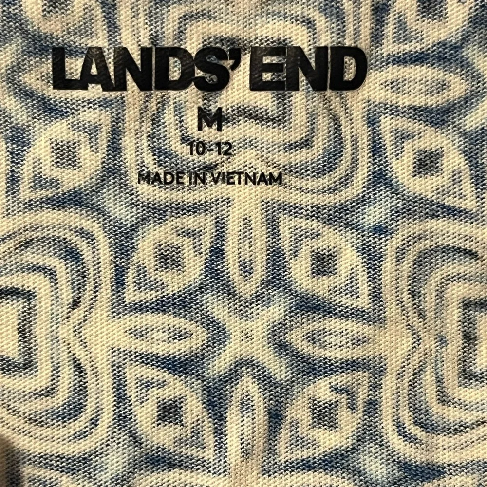 Lands' End Blue and White Patterned Sleeveless Dress size M - Picture 5 of 9